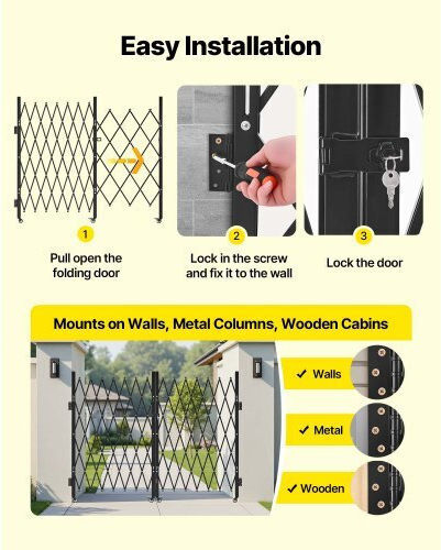 Vevor Door Dog made of Metal in Black Color 145.67 x 63.19cm