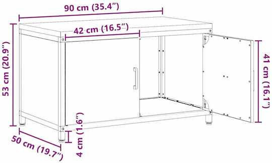 Floor Cabinet Black 90x50x53cm