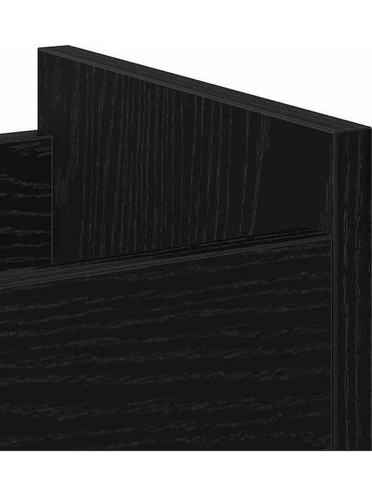 vidaXL Wooden Kitchen Trolley 3 Tiers Black 60x22x79cm
