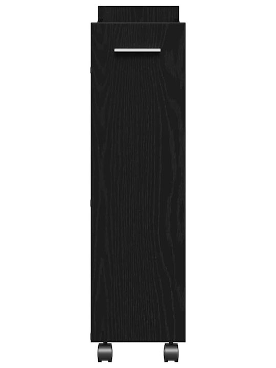 vidaXL Wooden Kitchen Trolley 3 Tiers Black 60x22x79cm