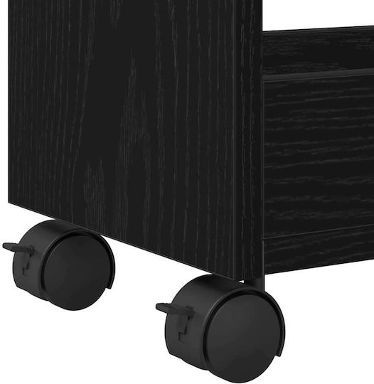 vidaXL Кухненска количка Дървена 3 Позиции Черна 60x22x79см