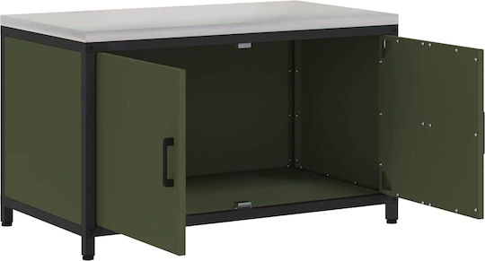 Vidaxl Küchenregal Mit Rädern Olivefarben 60 X 50 X 92 cm