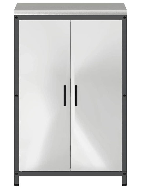 Vidaxl Dulap De Depozitare Bucătărie Raft Argintiu 60 X 50 X 92 Cm