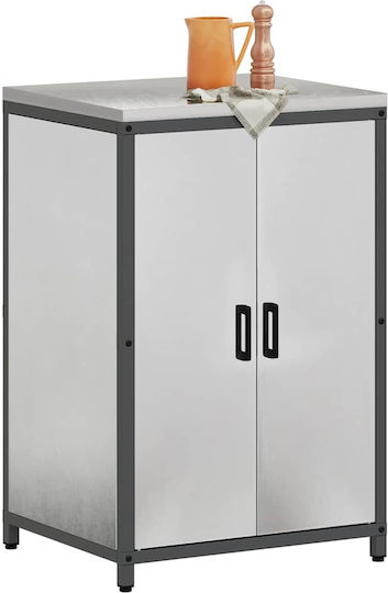 Vidaxl Dulap De Depozitare Bucătărie Raft Argintiu 60 X 50 X 92 Cm