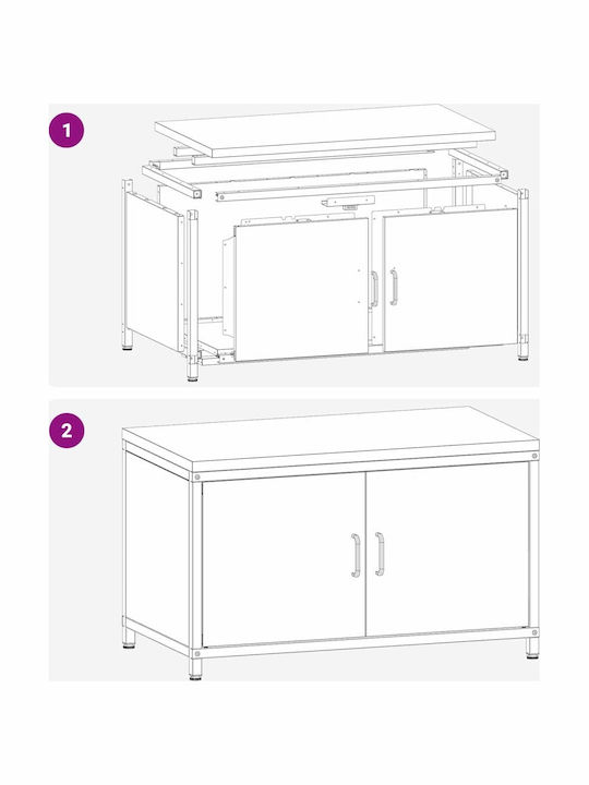 Vidaxl Kitchen Storage Cabinet White 60 X 50 X 92 Cm Steel