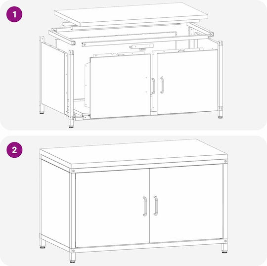 Vidaxl Kitchen Storage Cabinet White 60 X 50 X 92 Cm Steel