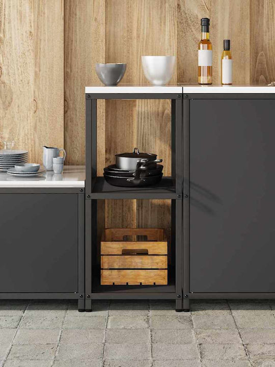Vidaxl Raft De Depozitare Bucătărie Raft Negru 60 X 50 X 92 Cm Oțel