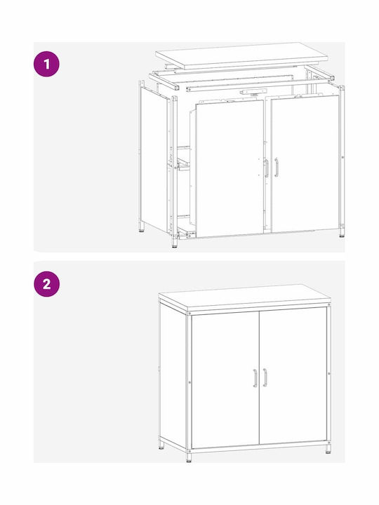 Floor Cabinet White 90x50x92cm
