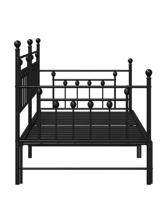 Pat pentru Copii - Canapea Single Ατσάλι pentru Saltea 90x190cm
