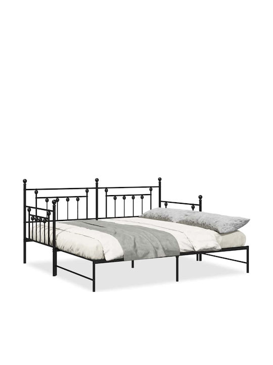 Pat pentru Copii - Canapea Single Ατσάλι pentru Saltea 90x190cm