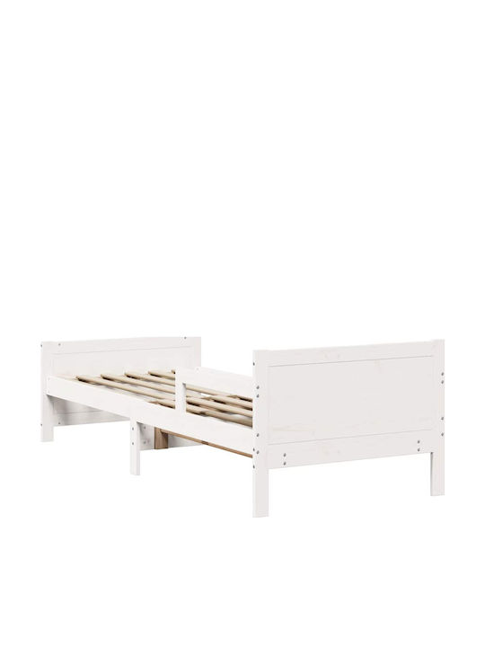 Vidaxl Pat Extensibil Pentru Copii Alb 80 X 130 165 200 Cm