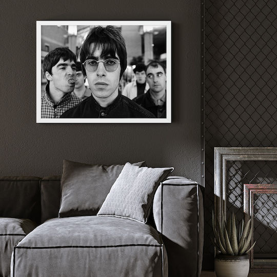 Music Poster Oasis Ms150 21cm X 30cm Μαύρο Ξύλινο Κάδρο