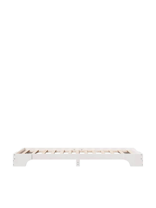 Kinderbett Klassisch Einzeln Weiß für Matratze 80x200cm