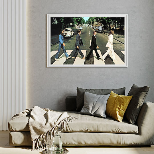 Music Poster Beatles Ms153 21cm X 30cm Λευκό Κάδρο Pvc