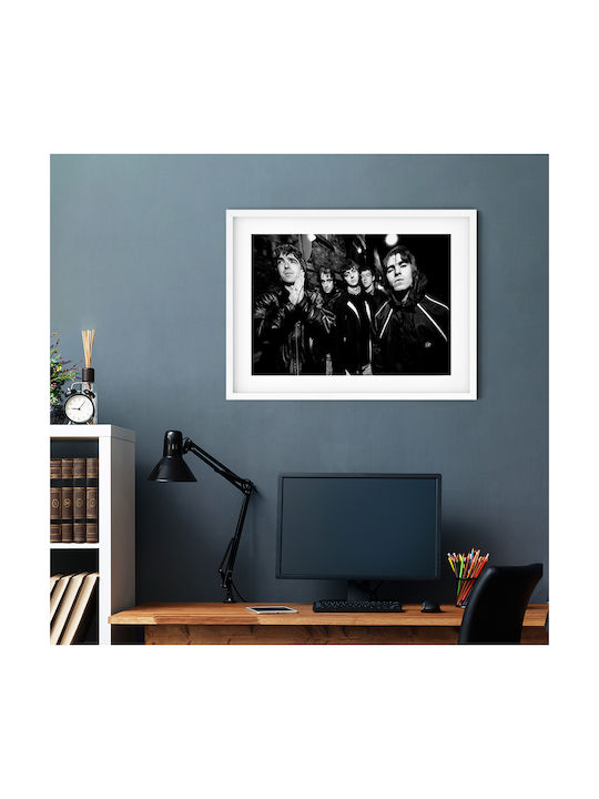 Music Poster Oasis Ms151 30cm X 40cm Μαύρο Ξύλινο Κάδρο