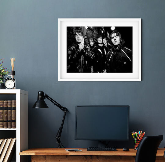 Плакат За Музика Oasis Ms151 30см X 40см Черна Дървена Рамка