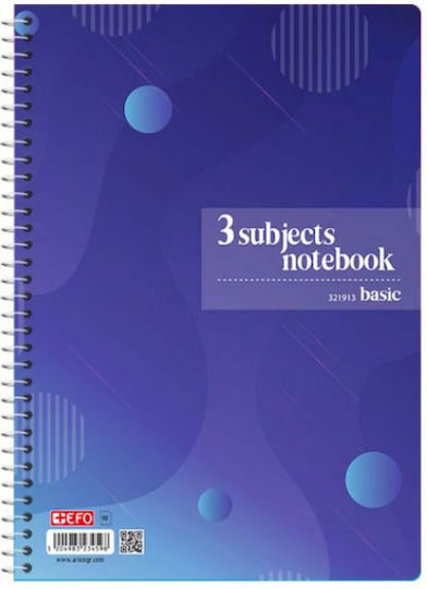 +Efo Spiral Notebook Ruled A4 120 Sheets 4 Subjects 1pcs (Μiscellaneous Designs)