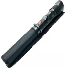 Electroshock Baton Siren Loud Sound Flashlight Rechargeable Equipped Safety Button Black