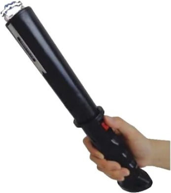 Electroshock Baton Siren Loud Sound Flashlight Rechargeable Equipped Safety Button Black