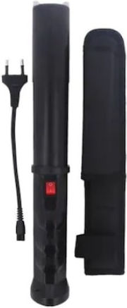 Electroshock Baton Siren Loud Sound Flashlight Rechargeable Equipped Safety Button Black