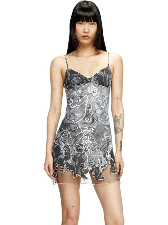 Καλοκαιρινό Mini Βραδινό Φόρεμα grey