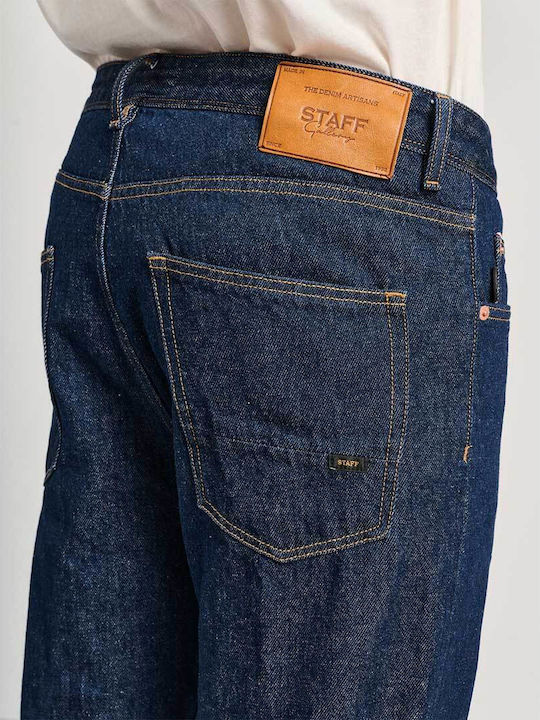 Männer Jeanshosen Hose mit Lose Baggy Anwendung Dunkelblau