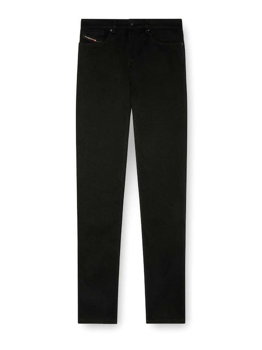 Men's Elastic Jeans Pants with Regular Tapered Fit Black