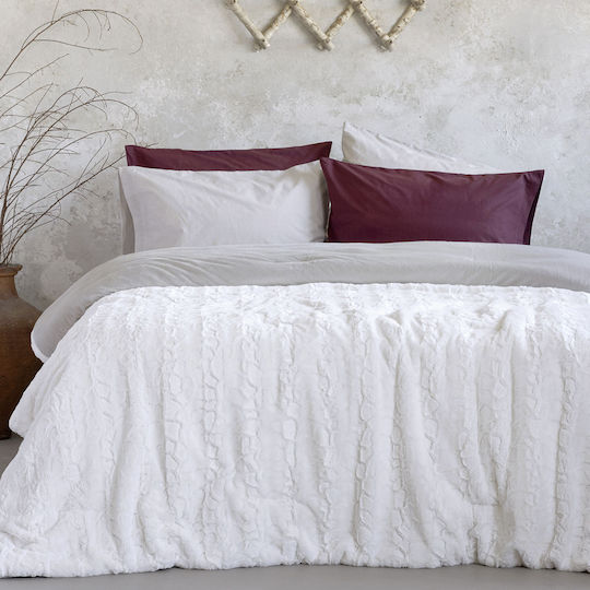 Nima Duvet Cover Single 160x220cm Velure Cream 710 GSMGsm
