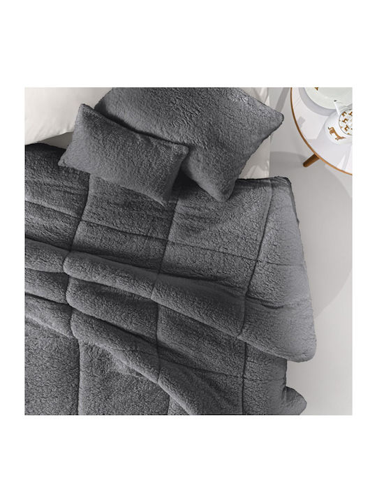 Guy Laroche Duvet Cover with Hollowfiber Filling Queen 220x240cm Mouton Anthracite 640 GSMGsm