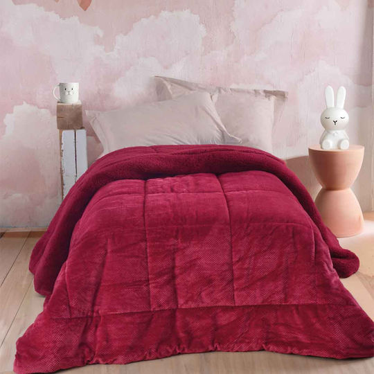 Rythmos Κουβερτοπάπλωμα Μονό 160x220εκ. Alvaro Burgundy 710 GSM
