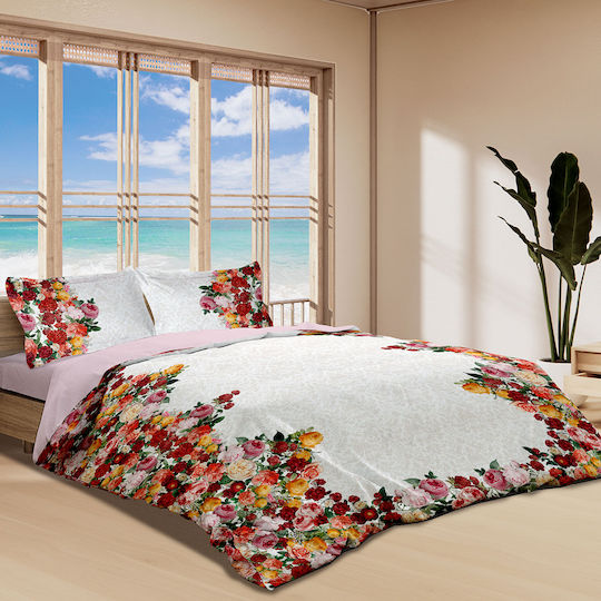 Makis Tselios Home Duvet Set Queen 240x260cm Giardino Multicolour 3pcs 350 GSMGsm