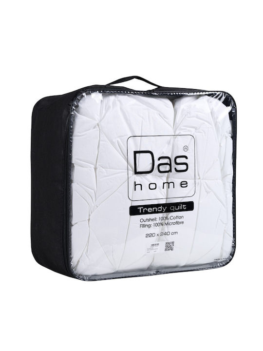 Das Home Duvet Queen with Microfiber Filling 220x240cm Trendy 3D Top Side 1035 White 800 GSMGsm 11.5 togs Togs