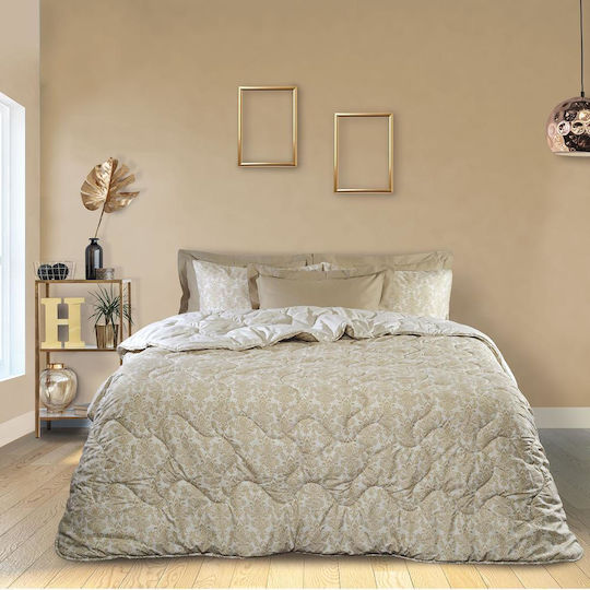 Das Home Duvet Set Single with Microfiber Filling 160x240cm 4691 Beige 4pcs 11 togs Togs