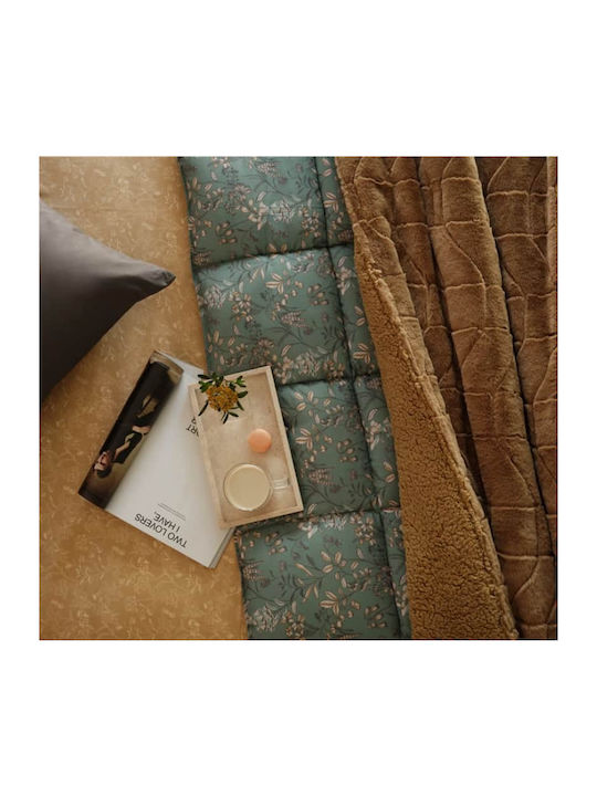 Nef-Nef Homeware Duvet Queen with Hollowfiber Filling 220x240cm Odete Green 330 GSMGsm