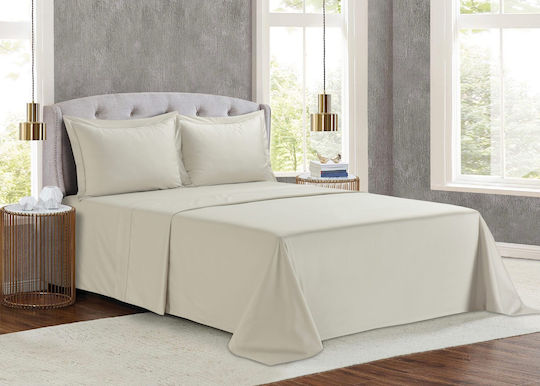 Liolios Home Sheet Sets Queen 245x270cm. Monaco Taupe 4pcs