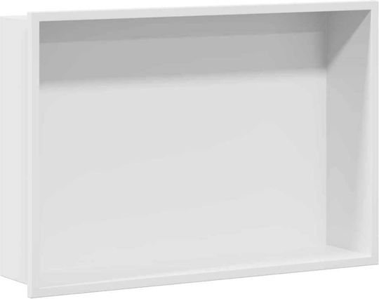 vidaXL Επιτοίχια Ραφιέρα Μπάνιου Μεταλλική 45x9.5x30cm Λευκή