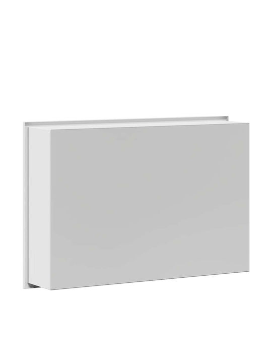 vidaXL Επιτοίχια Ραφιέρα Μπάνιου Μεταλλική 45x9.5x30cm Λευκή