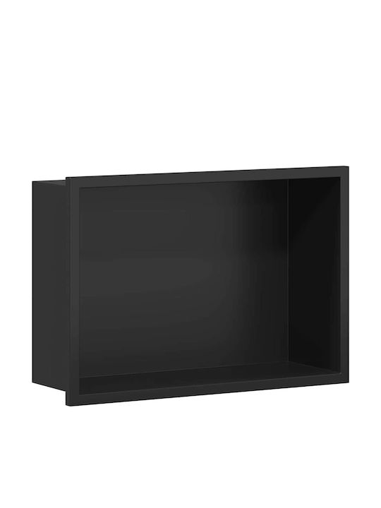 vidaXL Επιτοίχια Ραφιέρα Μπάνιου Μεταλλική 30x9.5x20cm Μαύρη