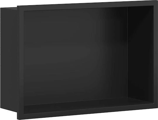 vidaXL Wall Mounted Bathroom Shelf Metallic 30x9.5x20cm Black