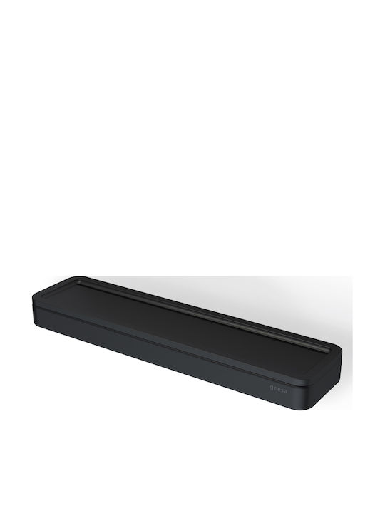Geesa Frame Wall Mounted Bathroom Shelf Metallic 26x6.5x2.5cm Black Matt Black