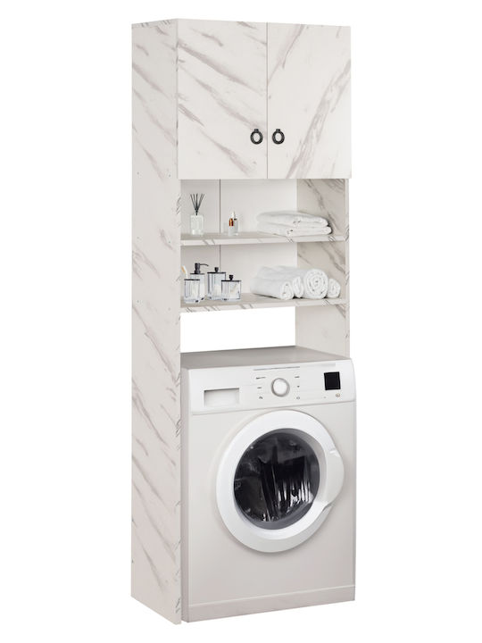 HomeMarkt Terry Επιδαπέδια Ραφιέρα Μπάνιου Ξύλινη 64x29x181cm Λευκή