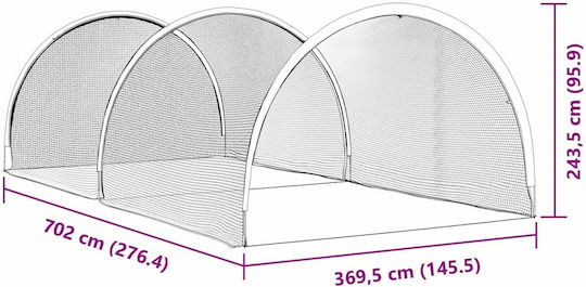Vidaxl Baseball & Softball Black 702 x 369.5 x 243.5 cm Polyester