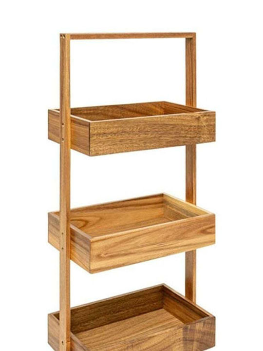 5Five Bamboo Wooden Bathroom Shelf with 4 Shelves Floor Bathroom Shelf Bamboo with 4 Shelves 28x16x88cm Brown