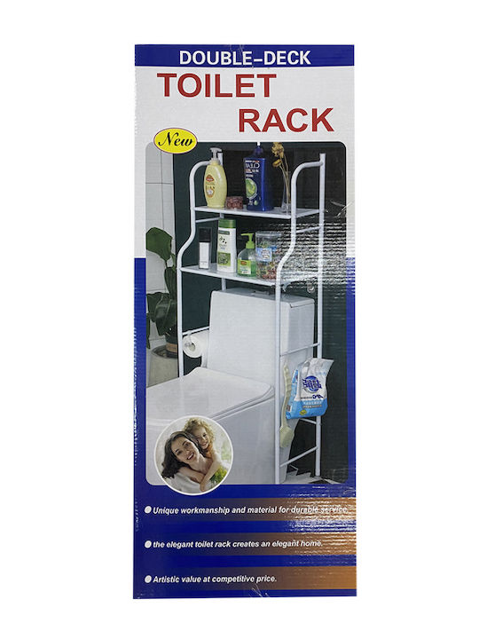 TnS Boden Badezimmerregal Metallisch 45x25x138cm Weiß