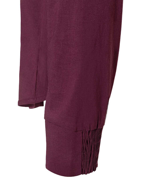 Langärmelig Damen Hemd Purple