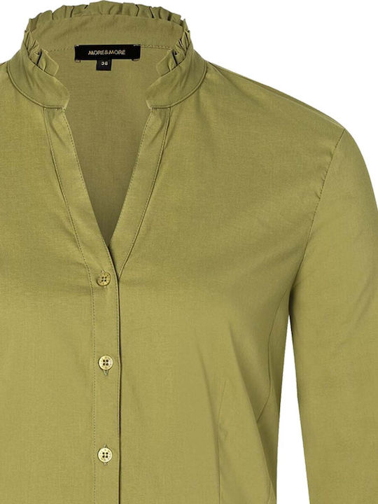 Langärmelig Damen Hemd Olive