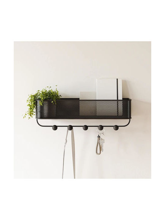 Umbra Metal Wall Hanger Estique with 5 Slots Μαύρη 32x9x9cm