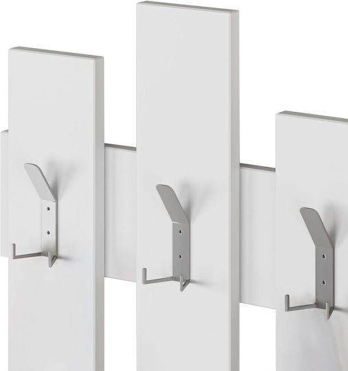 HomeMarkt Κρεμάστρα Τοίχου Wesson Ξύλινη 16 Θέσεων Λευκή 64x4x79cm