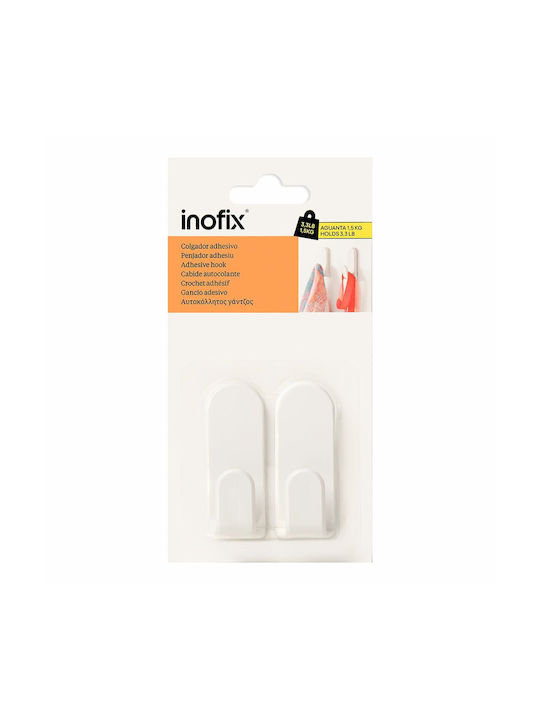 Inofix Стенна Закачалка Пластмасова Бяла 6.5x2.5x2.5см