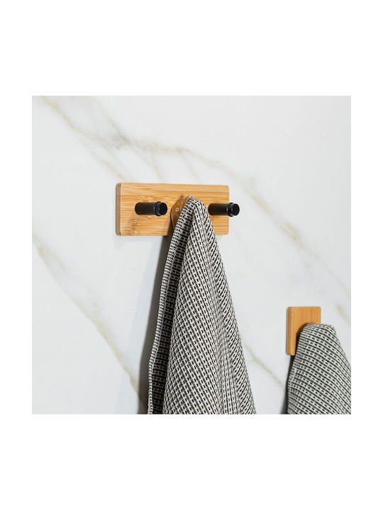 Estia Κρεμάστρα Τοίχου Bamboo Essentials Ξύλινη Καφέ 2τμχ
